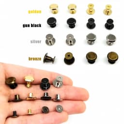 20pcs Round Head 10mm Screwback Chicago Screw Nail Binding Rivet Stud for Leather Shoulder Bag Knapsack Belt Strap Wallet