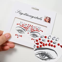 5Pcs Mermaid Face Jewels Gems Rhinestones Rave Eyes Body Temporary Sticker Crystal Face Stickers Decorations for Women & Girl **