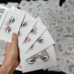 5Pcs Mermaid Face Jewels Gems Rhinestones Rave Eyes Body Temporary Sticker Crystal Face Stickers Decorations for Women & Girl **