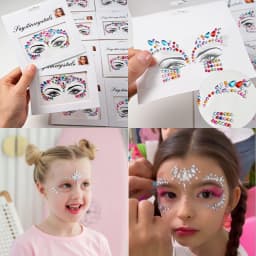 5Pcs Mermaid Face Jewels Gems Rhinestones Rave Eyes Body Temporary Sticker Crystal Face Stickers Decorations for Women & Girl **