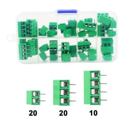 50Pcs/BOX Green Blue Pitch 5.0mm Straight Pin 2P 3P Screw PCB Terminal Block Connector 10A 300V 24-18AWG
