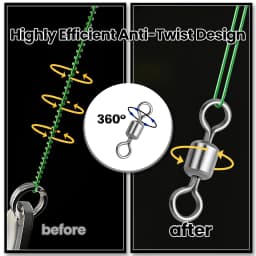 9KM Stainless Steel Swivels 25~100Pcs Barrel Swivels Fishing Rolling Swivel Lure Line Connector High Strength Fishing Tackle