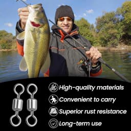 9KM Stainless Steel Swivels 25~100Pcs Barrel Swivels Fishing Rolling Swivel Lure Line Connector High Strength Fishing Tackle