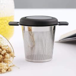 Stainless Steel Tea Filter with Double-Handle, Silicone Tea Filter, Double-Ear Tea Maker, Tea Partition