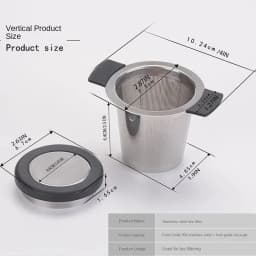 Stainless Steel Tea Filter with Double-Handle, Silicone Tea Filter, Double-Ear Tea Maker, Tea Partition
