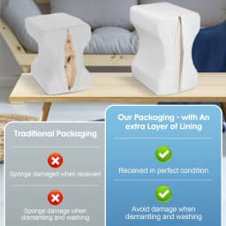 Leg Pillow, Side Pillow, Memory Foam Knee Pillow with Side Sleeping Belt, Leg Knee Pillow with Removable and Washable Cover