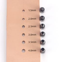 QJH 1Set Japanese Screw Punch Tool Kit Hole Punch 6 Tips Size 1.5mm - 4mm for Sewing DIY Leathercraft, Paper Crafts, Bookbinding