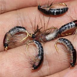 6Pcs Spinner Sequin Scud Nymph Scud Lure Fly for Trout Fishing Artificial Insect Bait Simulated Scud Worm Realistic Fishing L