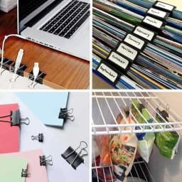 30/20/15/10/5Pcs Binder Clips Black Foldback Clips 15/19/25/32/41/51mm Office Clip Paper Clips for Home School Office Storage