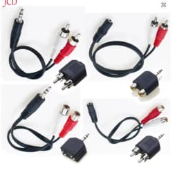 Universal RCA Cable 3.5mm Jack Stereo Audio Cable to 2RCA Socket Female to Male to Headphone 3.5 AUX Y Adapter for DVD Amplifier
