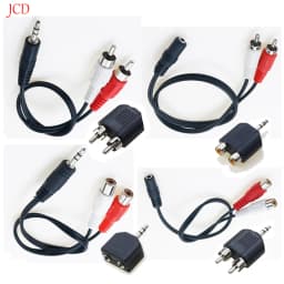 Universal RCA Cable 3.5mm Jack Stereo Audio Cable to 2RCA Socket Female to Male to Headphone 3.5 AUX Y Adapter for DVD Amplifier