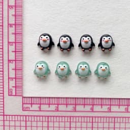 50pcs Cute 9mm Resin Mini Penguin Series Flat Back Stone Figurines DIY Wedding Scrapbook Manicure Accessories
