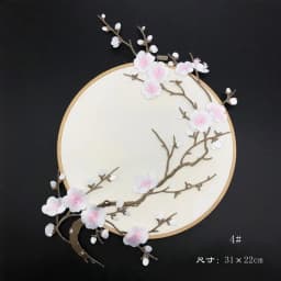 31*22CM Plum Blossom Flowers Embroidery Applique Iron-On Patches,Fabric Sticker Sew on Patch for Clothes Iron Glue,Fashion Dress