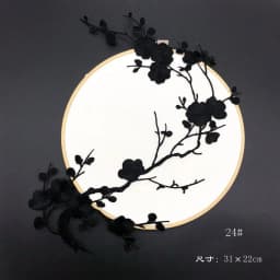 31*22CM Plum Blossom Flowers Embroidery Applique Iron-On Patches,Fabric Sticker Sew on Patch for Clothes Iron Glue,Fashion Dress