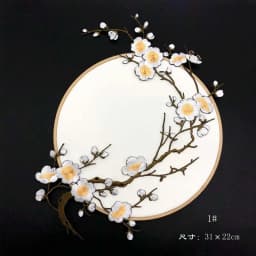 31*22CM Plum Blossom Flowers Embroidery Applique Iron-On Patches,Fabric Sticker Sew on Patch for Clothes Iron Glue,Fashion Dress