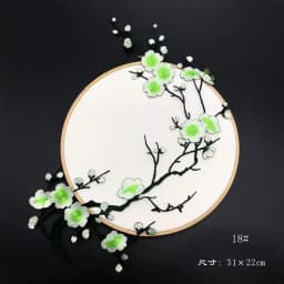 31*22CM Plum Blossom Flowers Embroidery Applique Iron-On Patches,Fabric Sticker Sew on Patch for Clothes Iron Glue,Fashion Dress
