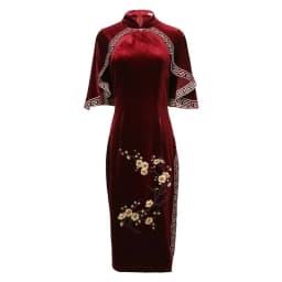31*22CM Plum Blossom Flowers Embroidery Applique Iron-On Patches,Fabric Sticker Sew on Patch for Clothes Iron Glue,Fashion Dress