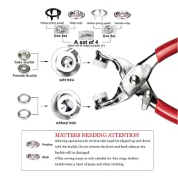 100 Sets Snap Pliers Automatic Grommet Eyelet Pliers Five-Claw Snap Button Plier For Installing Clothes Bag Sewing And DIY Craft
