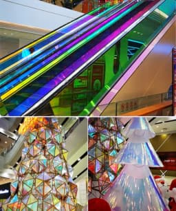 2/3/5M Iridescent Dichroic Glass Privacy Film Rainbow Holographic Window Film Chameleon Window Tint Self Adhesive Decoration