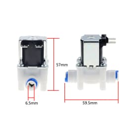 AC220V DC12V/24V Plastic Solenoid Valve 1/4'' Quick Contact Normally Closed Water Inlet Drain Valve