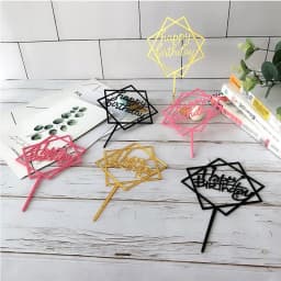 10Pcs/set Multi Style Acrylic Happy Birthday Cake Topper Dessert Decoration