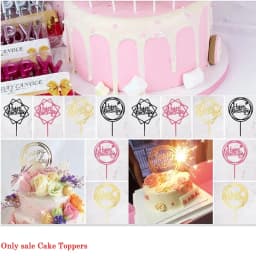 10Pcs/set Multi Style Acrylic Happy Birthday Cake Topper Dessert Decoration