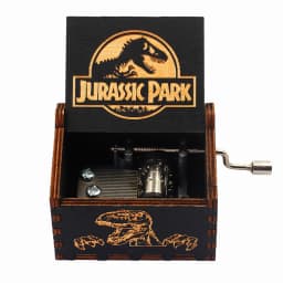 Wooden Music Box Black Jurassic Park Home Decoration Birthday And Valentine's Day Gift