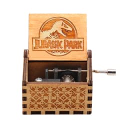 Wooden Music Box Black Jurassic Park Home Decoration Birthday And Valentine's Day Gift