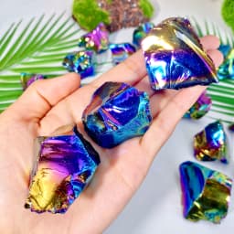 1PC High Quality Aura Obsidian Raw Stone Natural Crystal Raw Stone, Gemstone Jewelry, Glitter, Healing Crystal, Birthday Gift