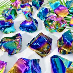1PC High Quality Aura Obsidian Raw Stone Natural Crystal Raw Stone, Gemstone Jewelry, Glitter, Healing Crystal, Birthday Gift