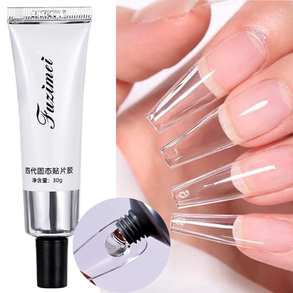 30/20/10g Solid Soft Fake Nail Tips Gel Super-Strong Adhesion Clear Finger Form Nail Glue Soak Off UV Extension Nail Gel &*&