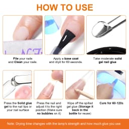 TWOING 8g Multifunctional Solid Nail Tips Gel - Non-Stick Hand Nail Gel Rhinestone Gel For DIY Manicure At Home Long Lasting