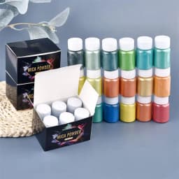 6 Pcs-Set Epoxy Resin Dye Mica Powder Powdered Pigments Set Resin Mica Pearlescent Resin Pearl Box-Packed Micas Colorants Resin