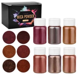 6 Pcs-Set Epoxy Resin Dye Mica Powder Powdered Pigments Set Resin Mica Pearlescent Resin Pearl Box-Packed Micas Colorants Resin