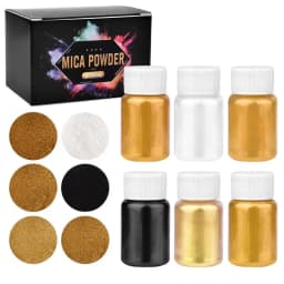 6 Pcs-Set Epoxy Resin Dye Mica Powder Powdered Pigments Set Resin Mica Pearlescent Resin Pearl Box-Packed Micas Colorants Resin