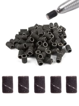 100Pcs Sanding Bands With 1Pcs Metal Shaft Set Nail Drill Bits For Remove Nail Polish Gel Dead Skin Calluses Cutter Drill Bit