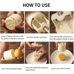 Mooncake Press Molds, Mid Autumn Festival Mooncake Mold Set 50g Flower Moon Cake Mold with 4Pcs Stamps