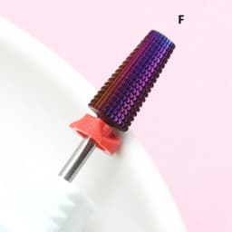 5-in-1 Purple Professional Tungsten Carbide Nail Drill Bits, Unscented Tapered Milling Cutters for Gel Acrylic Removal, Manicure