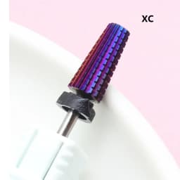 5-in-1 Purple Professional Tungsten Carbide Nail Drill Bits, Unscented Tapered Milling Cutters for Gel Acrylic Removal, Manicure