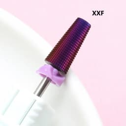 5-in-1 Purple Professional Tungsten Carbide Nail Drill Bits, Unscented Tapered Milling Cutters for Gel Acrylic Removal, Manicure