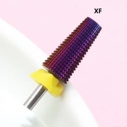 5-in-1 Purple Professional Tungsten Carbide Nail Drill Bits, Unscented Tapered Milling Cutters for Gel Acrylic Removal, Manicure
