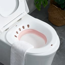 Sitz Bath for Hemorrhoids, Sitz Bath for Toilet Seat, Postpartum Care, Sits Bath Kit for Women, Collapsible, Flusher Hose