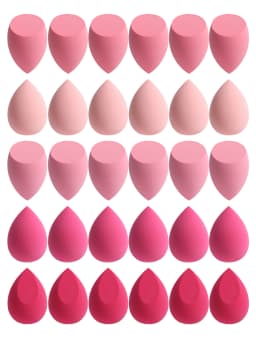 30 Beauty Eggs (Makeup Sponges) Foundation Make-Up Mixed Beauty Sponge, Liquid, Cream and Powder Without Blemish, Multi-Color C