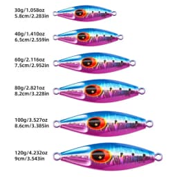 30g 40g 60g 80g 100g 120g Metal Jig Spoon Lure Artificial Bait Shore Slow Jigging Super Hard Bass Fishing Tackle