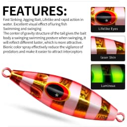 30g 40g 60g 80g 100g 120g Metal Jig Spoon Lure Artificial Bait Shore Slow Jigging Super Hard Bass Fishing Tackle