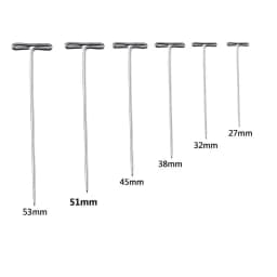 50/100Pcs T Shape Pins Needles 21-57mm Sliver Stainless Steel For Crafts Blocking Knitting Holding Wigs Hair Extender