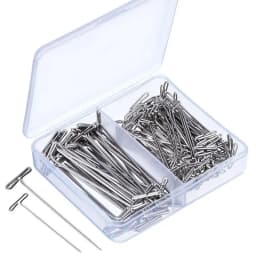 50/100Pcs T Shape Pins Needles 21-57mm Sliver Stainless Steel For Crafts Blocking Knitting Holding Wigs Hair Extender