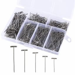 50/100Pcs T Shape Pins Needles 21-57mm Sliver Stainless Steel For Crafts Blocking Knitting Holding Wigs Hair Extender