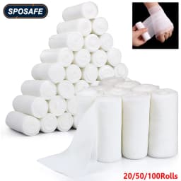 20/50/100 Rolls Breathable Elastic Bandage Skin Friendly First Aid Kit Cotton Gauze Wound Dressing Emergency First Aid Tool