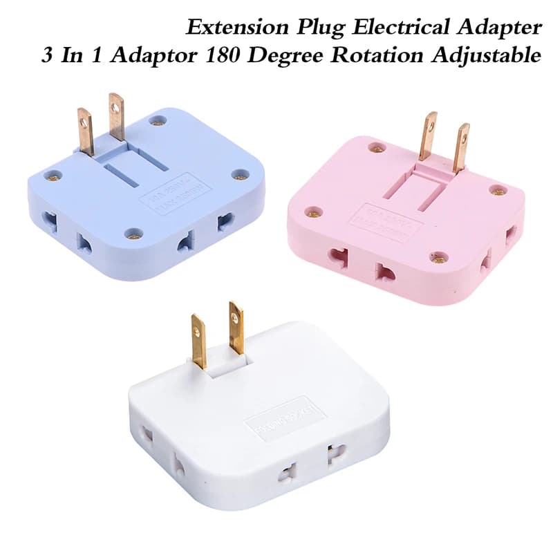 EU Plug 180 Degree Rotatable Socket Converter 3 In 1 US Extension Plug Multi-Plug Mini Slim Wireless Outlet Adapter Sockets